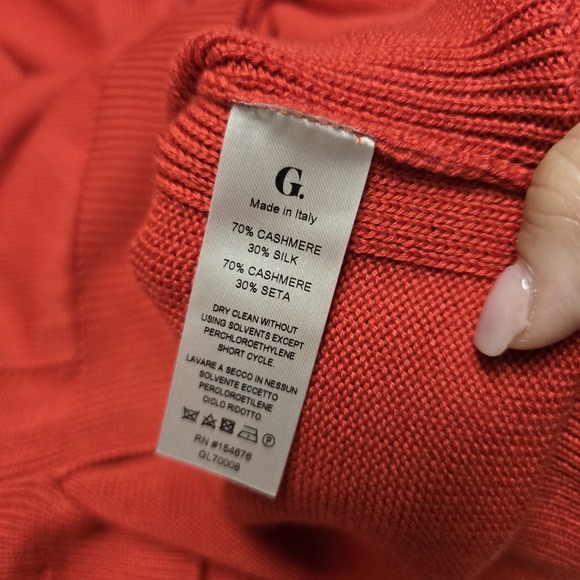 G. Label By Goop The Signature Cardigan Silk Cashmere Red Sz XS Holiday Luxury - Picture 7 of 9